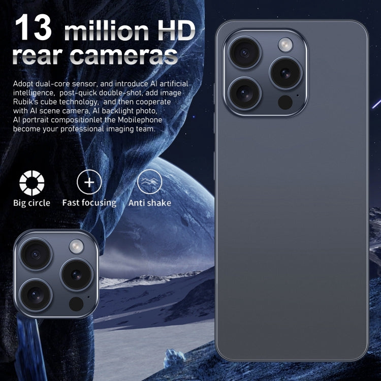 i15 Pro Max / VD1, 3GB+32GB, 6.79 inch Screen, Face Identification, Android 8.1 MTK6753 Octa Core, Network: 4G, Dual SIM(Blue)