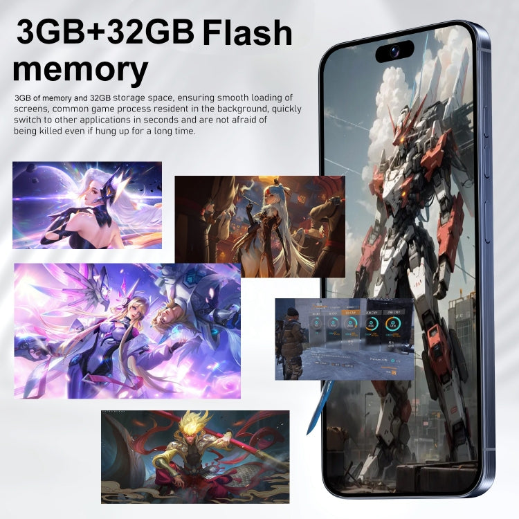 i15 Pro Max / VD1, 3GB+32GB, 6.79 inch Screen, Face Identification, Android 8.1 MTK6753 Octa Core, Network: 4G, Dual SIM(White)