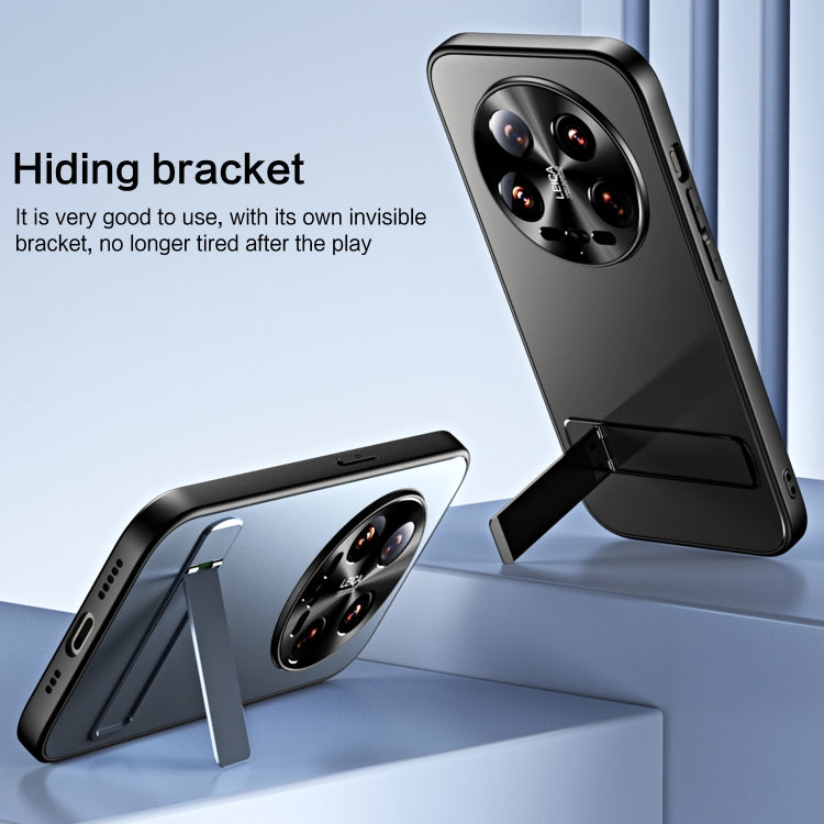 For Xiaomi 14 Ultra R-JUST RJ-61 Electroplating Frosted TPU + PC Phone Case with Holder(Grey) - 14 Ultra Cases by R-JUST | Online Shopping South Africa | PMC Jewellery | Buy Now Pay Later Mobicred