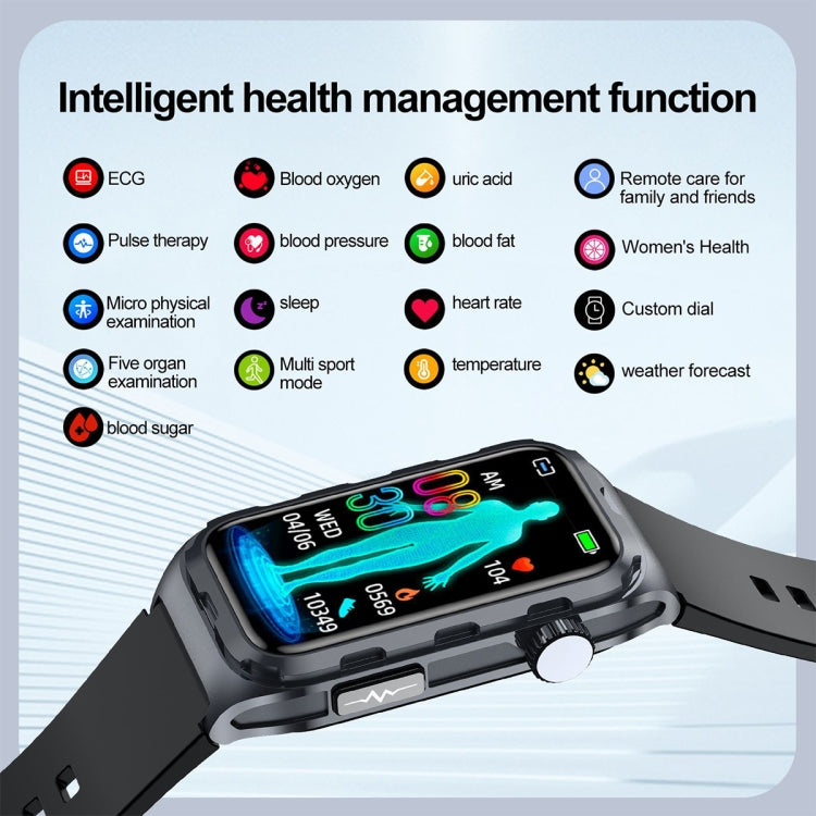 TK79 1.47 inch IP68 Waterproof Smart Watch, Support ECG / Blood Glucose / Blood Oxygen Monitoring / Uric Acid(Beige) - Smart Wristbands by PMC Jewellery | Online Shopping South Africa | PMC Jewellery | Buy Now Pay Later Mobicred