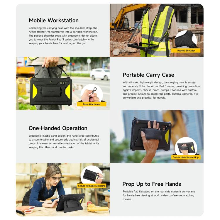 For Ulefone Armor Pad 4 Series Ulefone 4 in 1 Multi-purpose Tablet Carry Case(Black) - free shipping - PMC Jewellery - Order now!