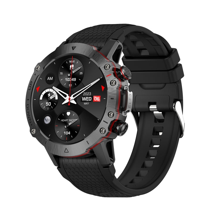 LEMFO ELF3 1.39 inch TFT Round Screen Outdoor Silicone Strap Smart Watch Supports Blood Oxygen Monitoring(Black)