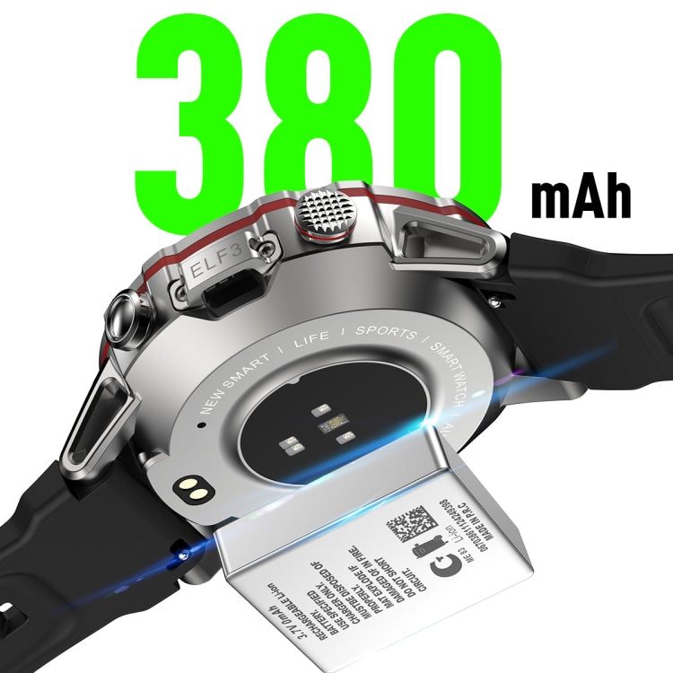 LEMFO ELF3 1.39 inch TFT Round Screen Outdoor Silicone Strap Smart Watch Supports Blood Oxygen Monitoring(Black)