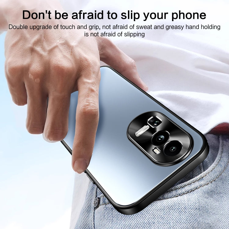 For OPPO Reno10 / Reno10 Pro Global R-JUST RJ-61 Electroplating Frosted TPU + PC Phone Case with Holder(Blue)