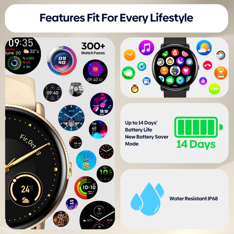 Zeblaze GTR 3 Pro 1.43 inch Screen Voice Calling Smart Watch, Support Heart Rate / Blood Pressure / Blood Oxygen(Silver)