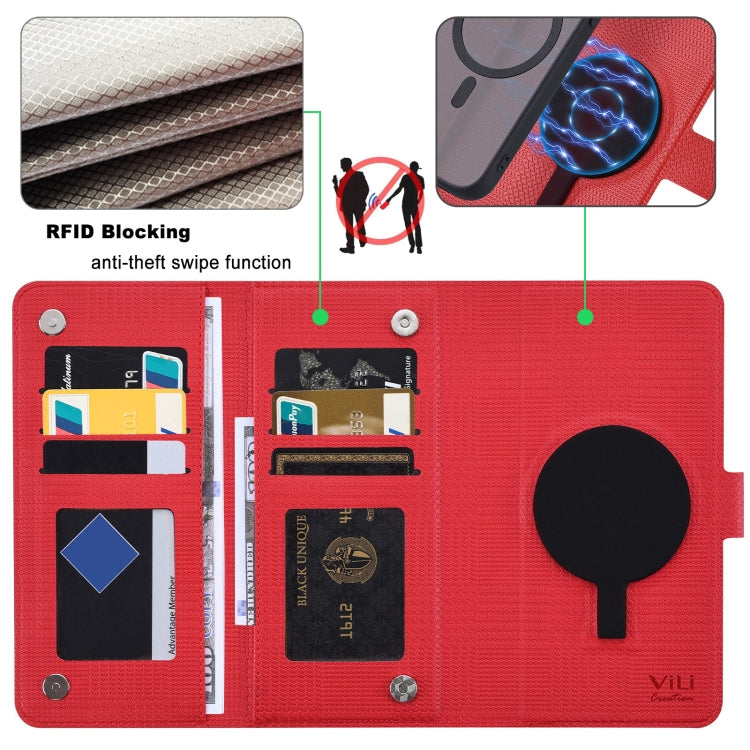 For Google Pixel 8 Pro ViLi GHA Series Shockproof MagSafe RFID Leather Attraction Horizontal Flip Phone Case(Red) - free shipping - PMC Jewellery - Order now!