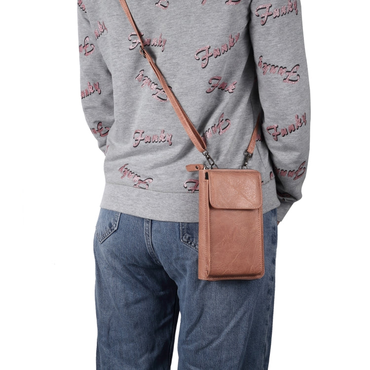 Elephant Pattern Multifunctional Cross Bag Phone Case(Light Pink) - by PMC TechLife | Online Shopping South Africa | PMC TechLife