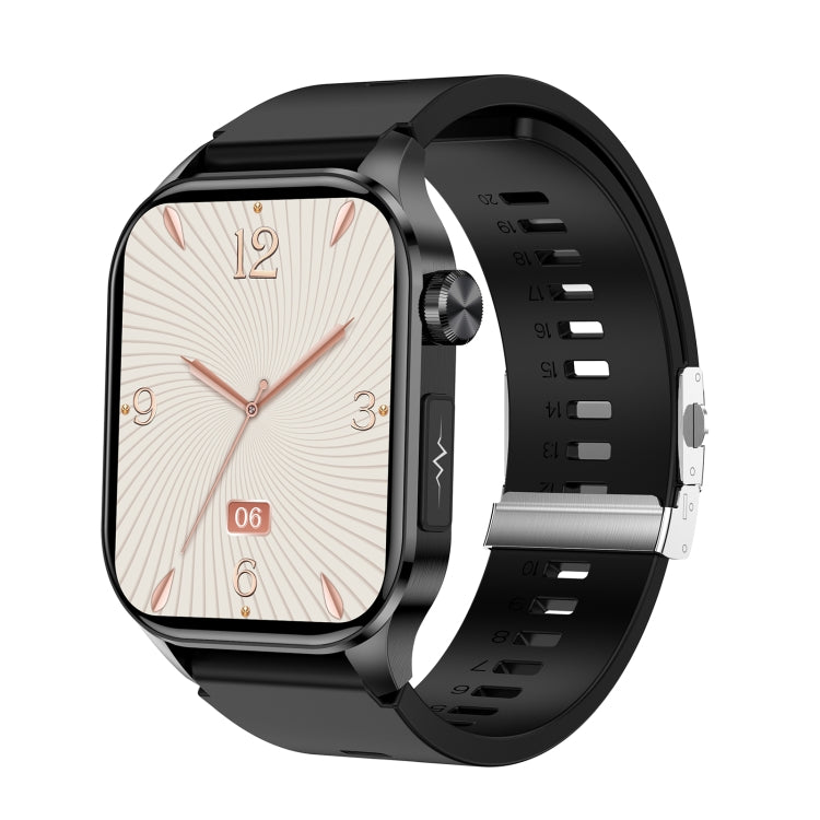 ET580 2.04 inch AMOLED Screen Sports Smart Watch Support Bluethooth Call / ECG Function(Black Butterfly Buckle)