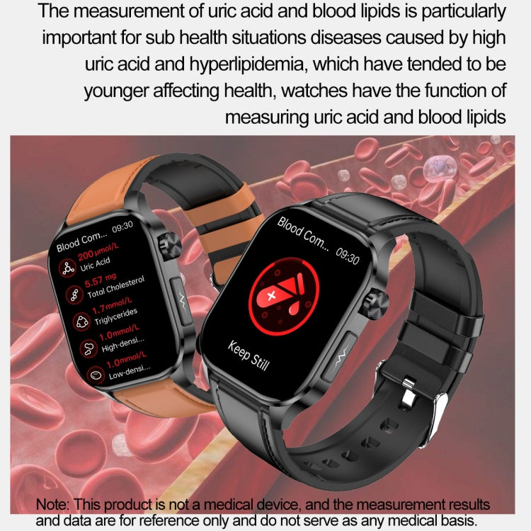 ET580 2.04 inch AMOLED Screen Sports Smart Watch Support Bluethooth Call / ECG Function(Blue Silicone Band)
