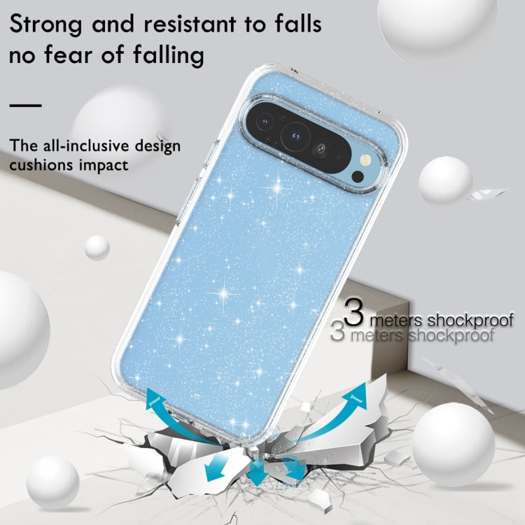 For Google Pixel 9 Pro XL Terminator Style Shockproof Phone Case(Glitter White) - Google Cases by PMC TechLife | Online Shopping South Africa | PMC TechLife | Buy Now Pay Later Mobicred