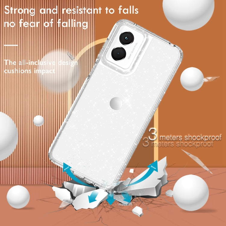 For Motorola Moto G Play 4G 2024 Terminator Style Shockproof Phone Case(Glitter White) - Motorola Cases by PMC Jewellery | Online Shopping South Africa | PMC Jewellery | Buy Now Pay Later Mobicred