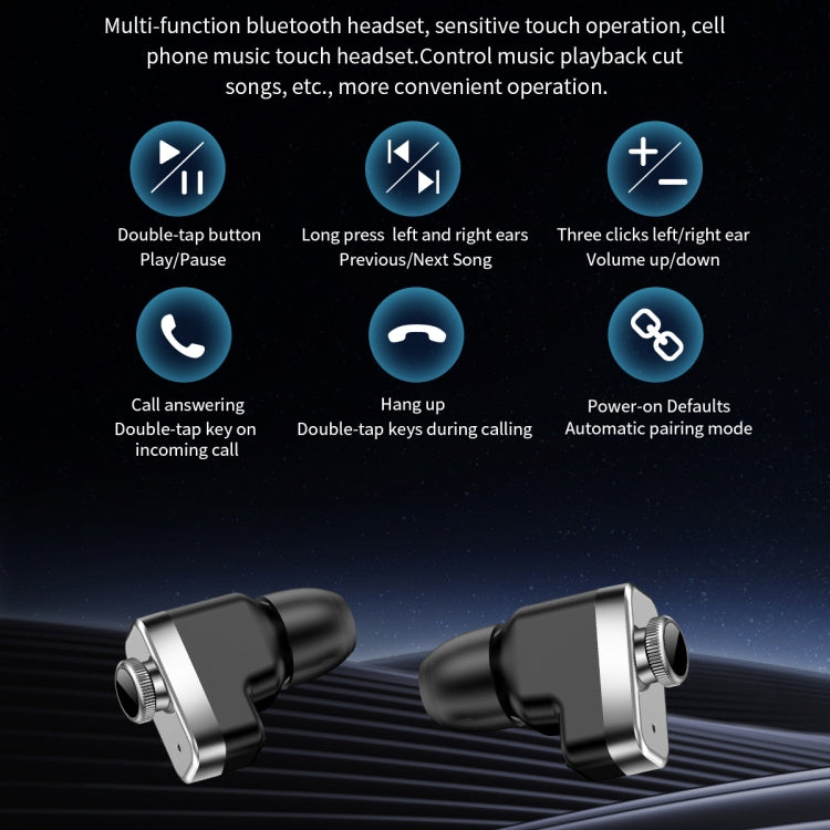 LEMFO T95 1.52 inch IPS Screen 2 in 1 Bluetooth Earphone Smart Watch Support Wellness Tracking(Silver)