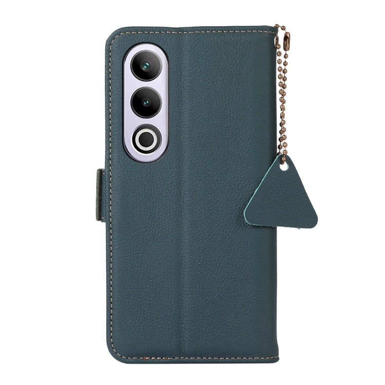 For OnePlus CE4 5G Global Side-Magnetic TJ Genuine Leather RFID Phone Case(Green)