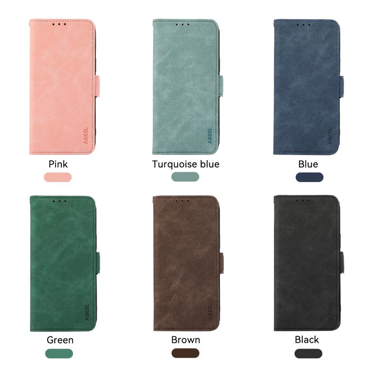 For iPhone 17 Air ABEEL Frosted Magnetic RFID Leather Phone Case(Black)