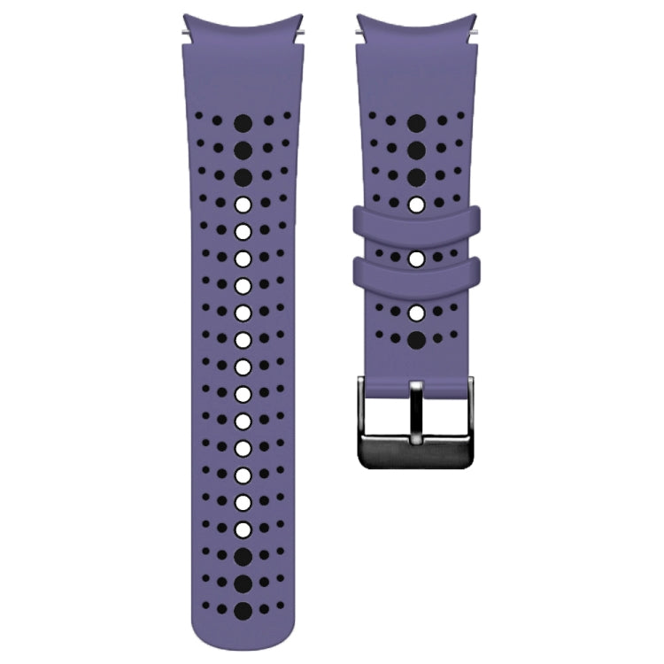 For Samsung Galaxy Watch 6 Two Color Silicone Watch Band(Purple Black)