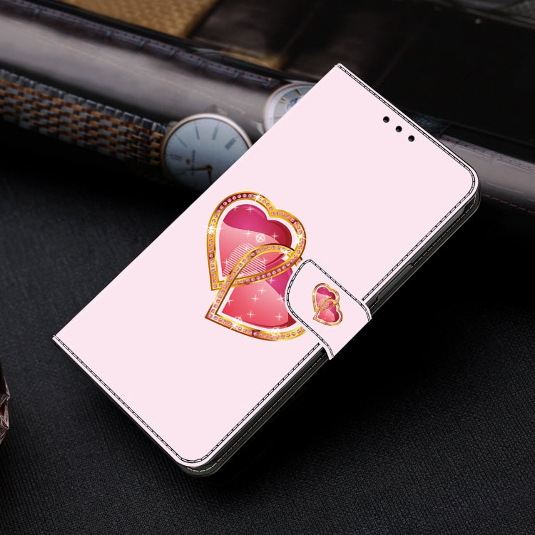 For LG K22/K22 + Crystal Painted Leather Phone case(Love Peach)
