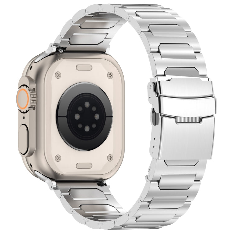 For Apple Watch Ultra 2 49mm I-Shaped Titanium Metal Watch Band(Mirror Silver)