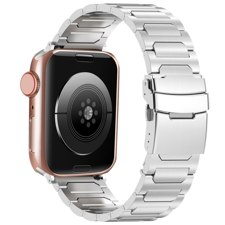 For Apple Watch Series 7 45mm I-Shaped Titanium Metal Watch Band(Silver)