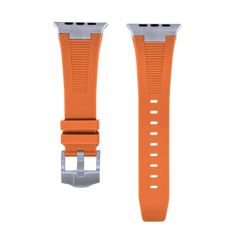 For Apple Watch SE 2022 44mm Loners Liquid Silicone Watch Band(Titanium Orange)