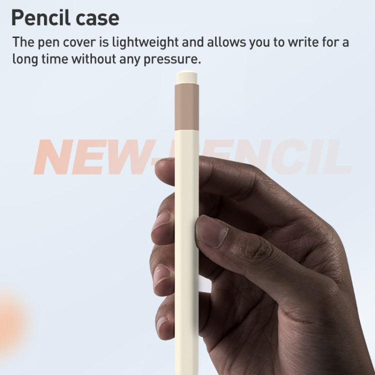 For Apple Pencil USB-C Pencil Style Liquid Silicone Stylus Case(Coffee)