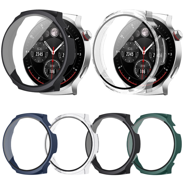 For Aigo Smart Watch V8 PC + Tempered Film Integrated Watch Protective Case(Black) - Watch Case by PMC TechLife | Online Shopping South Africa | PMC TechLife