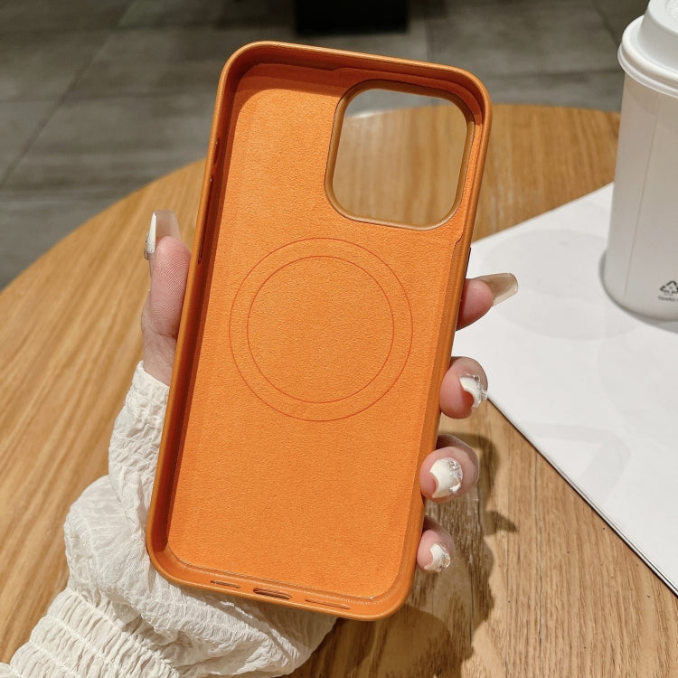 For iPhone 13 Pro Max Pure Color Leather Magsafe Magnetic Phone Case(Black) - iPhone 13 Pro Max Cases by PMC TechLife | Online Shopping South Africa | PMC TechLife