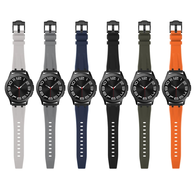 22mm Flat Head Silicone Watch Band(Black Orange)