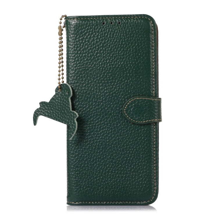 For OnePlus 13 Genuine Leather Litchi Texture RFID Leather Phone Case(Green)
