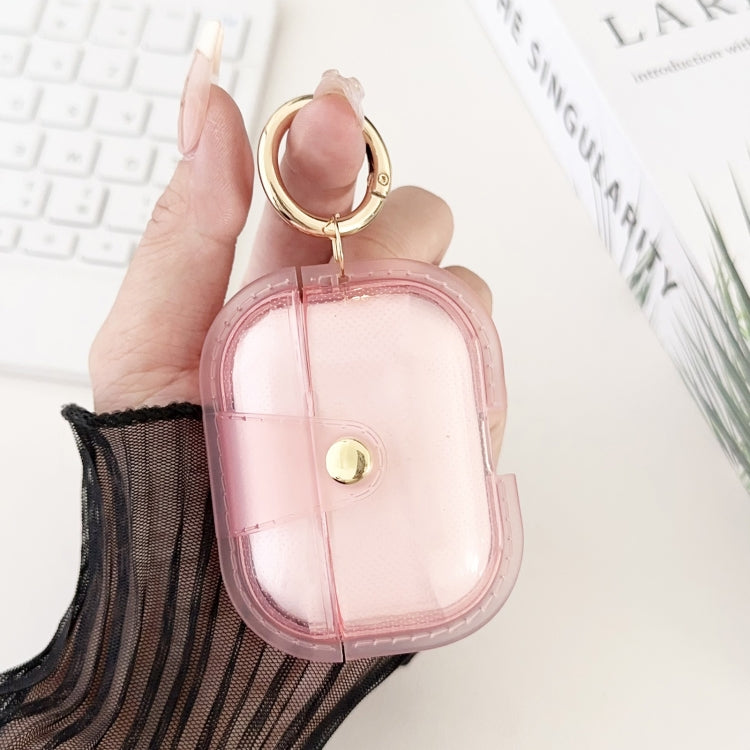 For AirPods Pro 2 Magnetic Clear Armor TPU TWS Earphone Case(Pink)