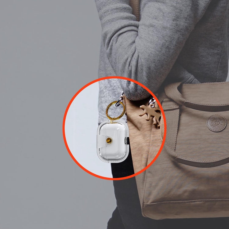 For AirPods 1 / 2 Magnetic Clear Armor TPU TWS Earphone Case(Pink) - For AirPods 1/2 by PMC Jewellery | Online Shopping South Africa | PMC Jewellery | Buy Now Pay Later Mobicred