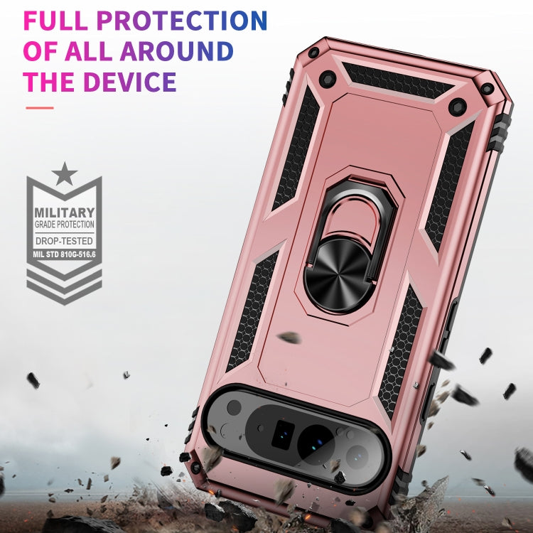 For Google Pixel 9 Pro Shockproof TPU + PC Phone Case with Holder(Rose Gold) - Google Cases by PMC TechLife | Online Shopping South Africa | PMC TechLife | Buy Now Pay Later Mobicred