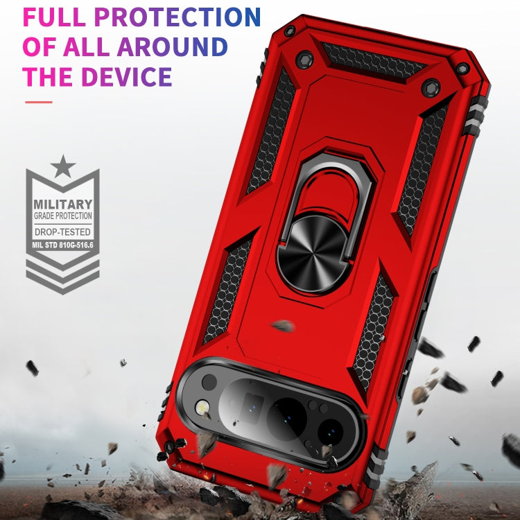 For Google Pixel 9 Shockproof TPU + PC Phone Case with Holder(Red) - Google Cases by PMC TechLife | Online Shopping South Africa | PMC TechLife | Buy Now Pay Later Mobicred