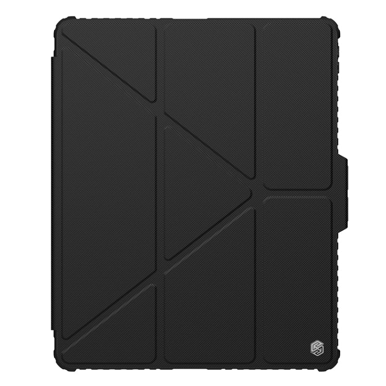 For iPad Air 13 2024 / 2025 NILLKIN Bumper Pro Multi-angle Folding Style Tablet Leather Case(Black)