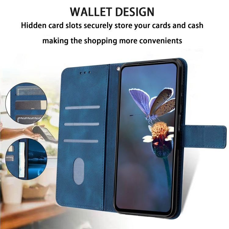 For iPhone 16 Plus Triangle Solid Color Leather Phone Case(Blue) - iPhone 16 Plus Cases by PMC TechLife | Online Shopping South Africa | PMC TechLife | Buy Now Pay Later Mobicred