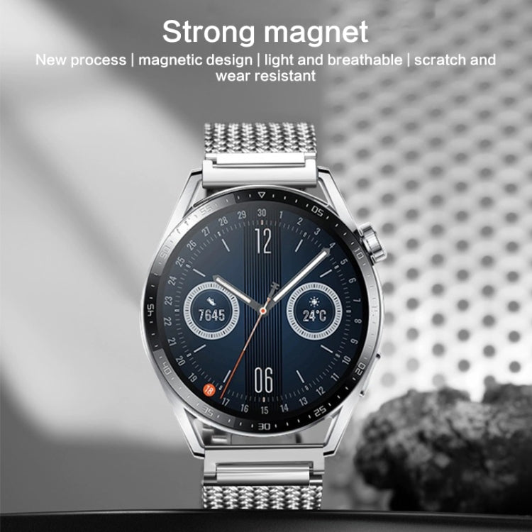 For Huawei Watch 4 / 4 Pro 22mm Magnetic Clasp Braided Chain Stainless Steel Watch Band(Titanium Gray)