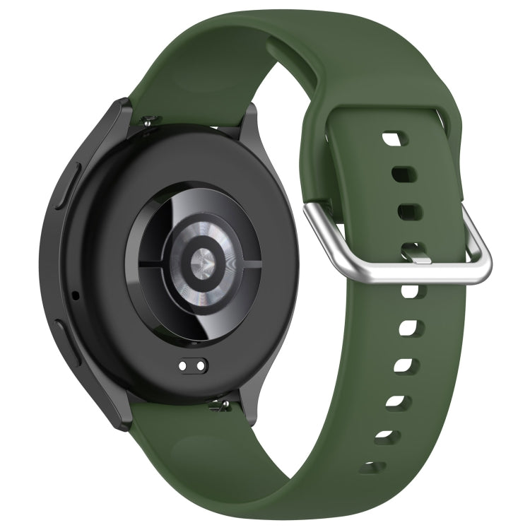 For Xiaomi Watch 2 Solid Color Metal Silver Buckle Silicone Watch Band, Size: S(Army Green)
