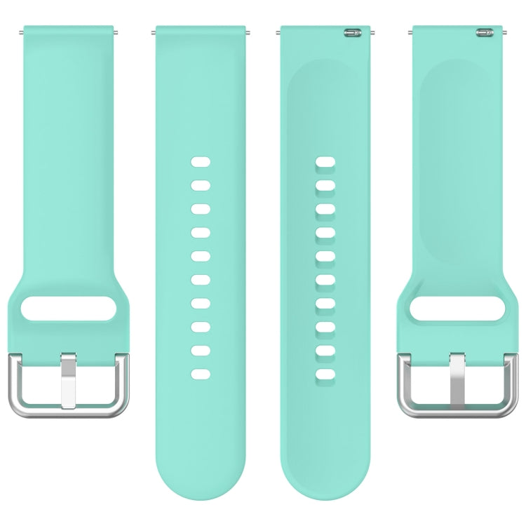 For Xiaomi Watch 2 Solid Color Metal Silver Buckle Silicone Watch Band, Size: S(Teal)