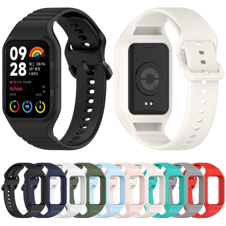 For Xiaomi Mi Band 8 Pro Solid Color Integrated TPU Watch Band(White)