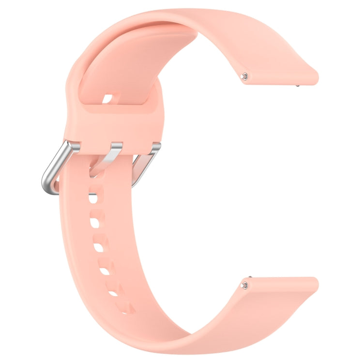For CMF Watch Pro D395 22mm Solid Color Silver Buckle Silicone Watch Band, Size:S(Light Pink)