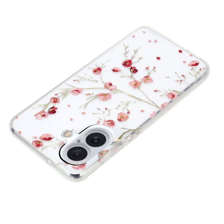 For iPhone 16 Plus Colorful Painting Pattern TPU Phone Case(Red Flowers) - iPhone 16 Plus Cases by PMC TechLife | Online Shopping South Africa | PMC TechLife | Buy Now Pay Later Mobicred