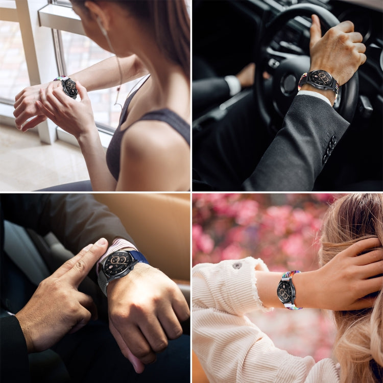 18mm Two-color Magnetic Braided Nylon Watch Band(Starlight Pink) - 18mm Bands by PMC TechLife | Online Shopping South Africa | PMC TechLife | Buy Now Pay Later Mobicred