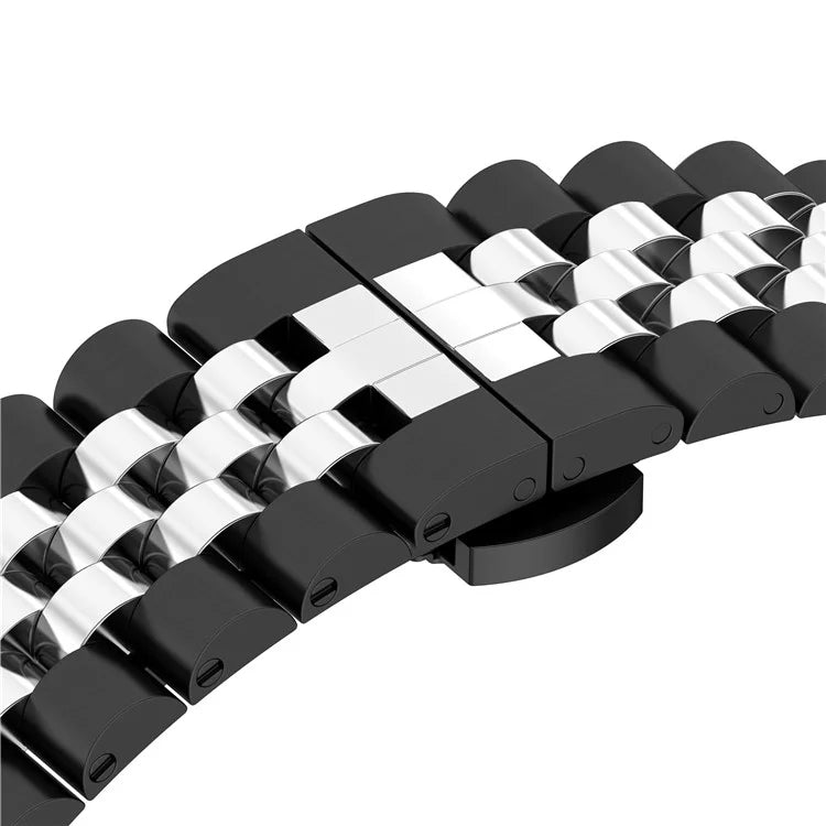 For Xiaomi Redmi Watch 4 Five-bead Butterfly Buckle Metal Watch Band(Black Silver A)