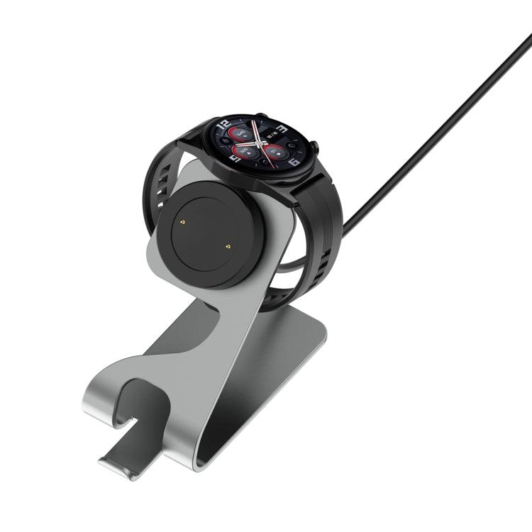For Honor Watch GS 4 Portable Aluminum Alloy Magnetic Charger Holder with Chip Protection(Grey)