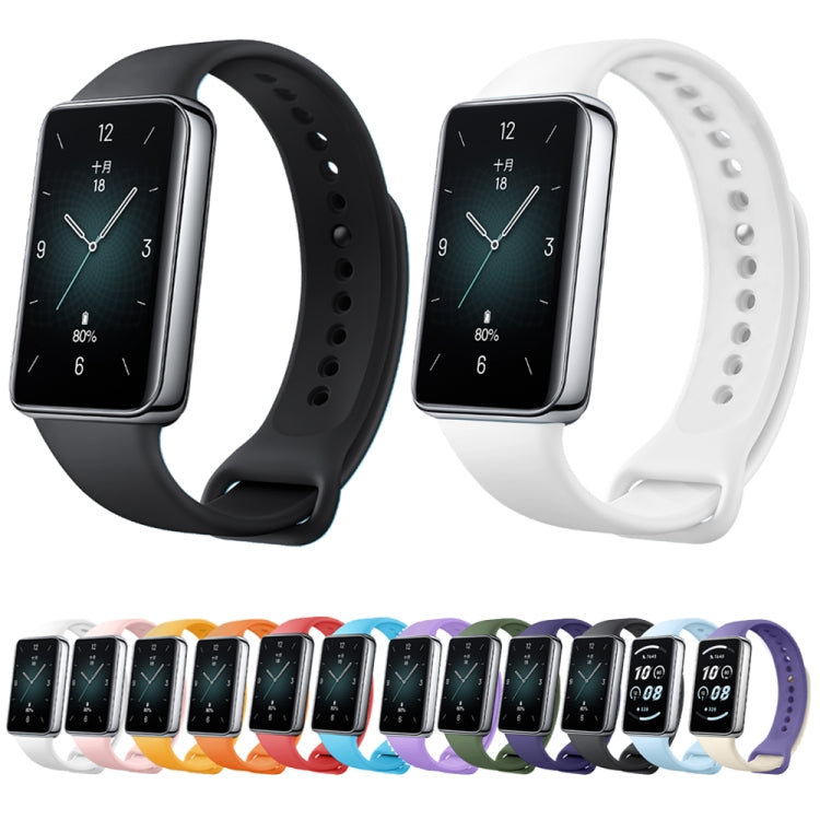 For Honor Band 9 Solid Color Silicone Watch Band(Purple)