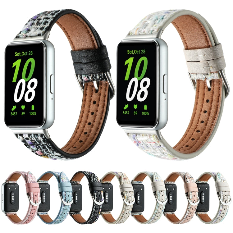 For Samsung Galaxy Fit 3 Woolen Leather Watch Band(Starlight)