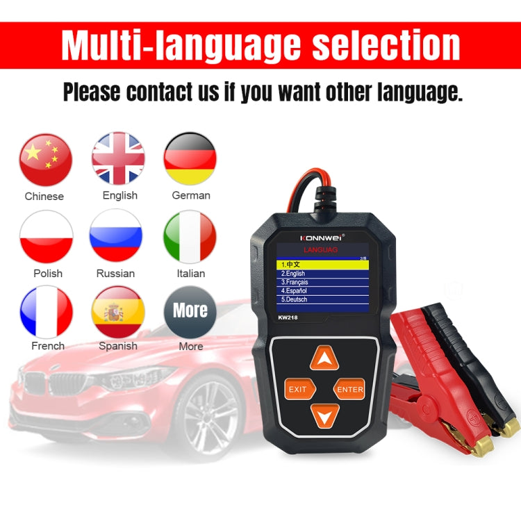KONNWEI KW218 2.4 inch Color Screen Car Battery Tester(Black) - free shipping - PMC Jewellery - Order now!