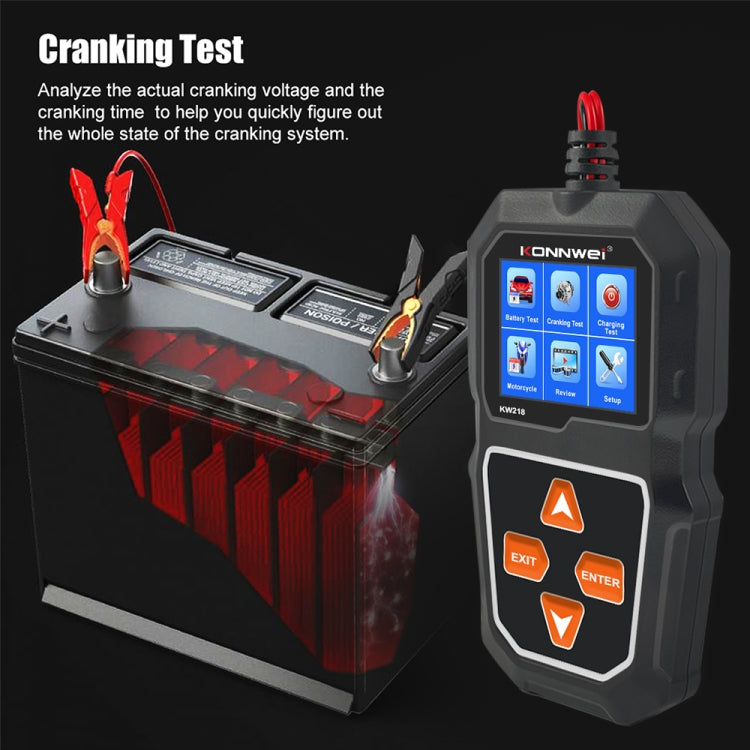 KONNWEI KW218 2.4 inch Color Screen Car Battery Tester(Black) - free shipping - PMC Jewellery - Order now!