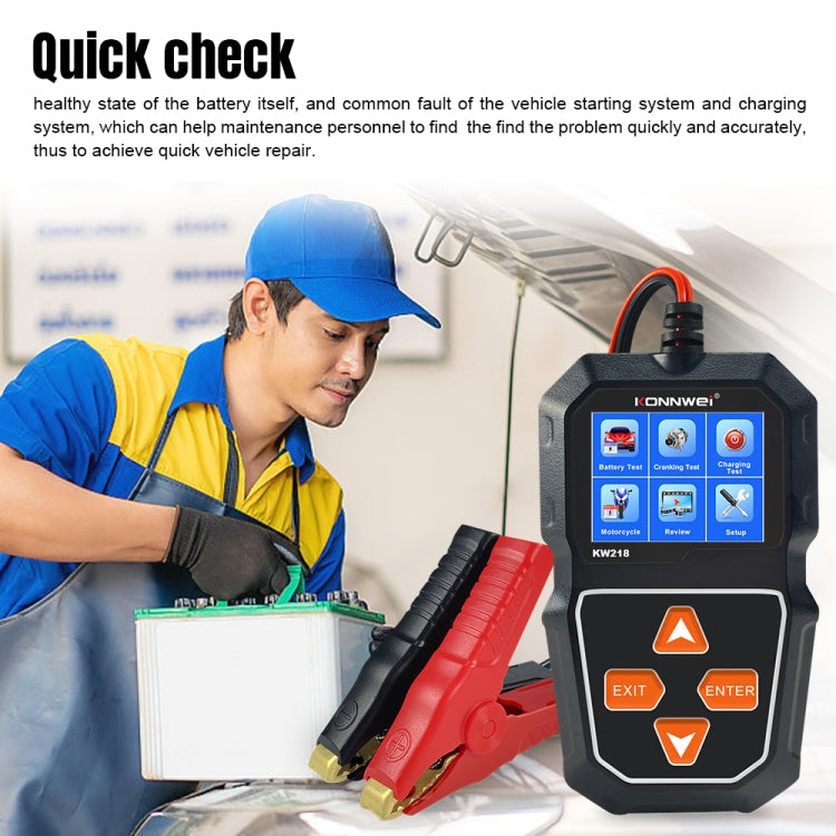 KONNWEI KW218 2.4 inch Color Screen Car Battery Tester(Black) - free shipping - PMC Jewellery - Order now!