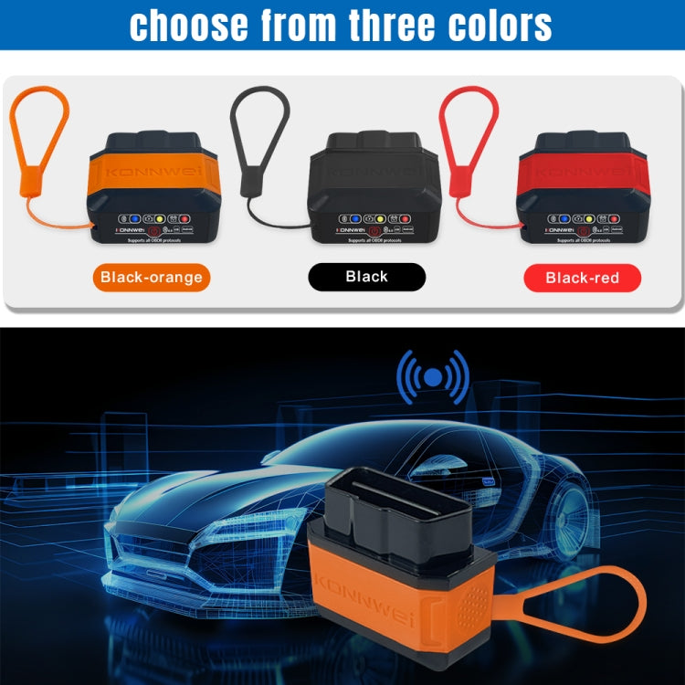 KONNWEI KW906 Bluetooth 5.0 Car OBD2 Scanner Support Android & iOS(Black Orange) - free shipping - PMC Jewellery - Order now!