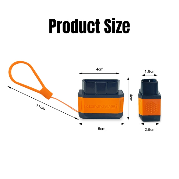 KONNWEI KW906 Bluetooth 5.0 Car OBD2 Scanner Support Android & iOS(Black Orange) - free shipping - PMC Jewellery - Order now!